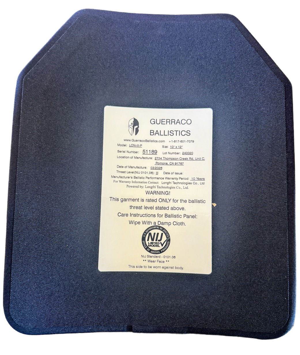 Armor Plate (for Plate Carrier system) - NIJ III - Lightweight - 3.5 Lbs.