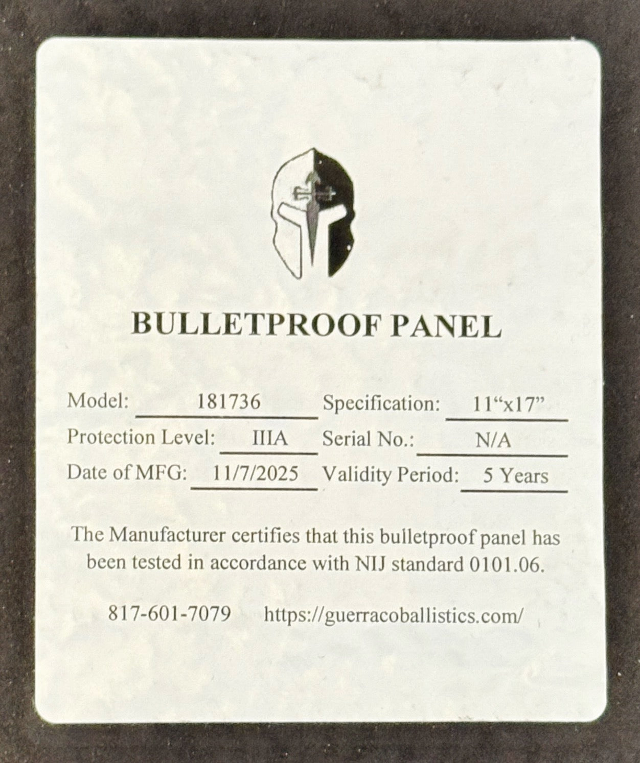 Ballistic Backpack Insert